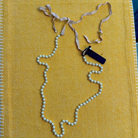 J.Crew strand of Pearls with ribbon tie. - Picture 1 of 5